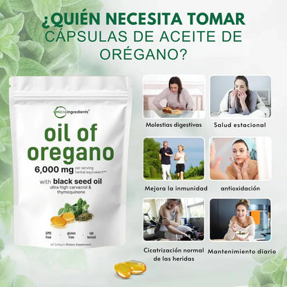 Aceite de orégano con aceite de semilla negra