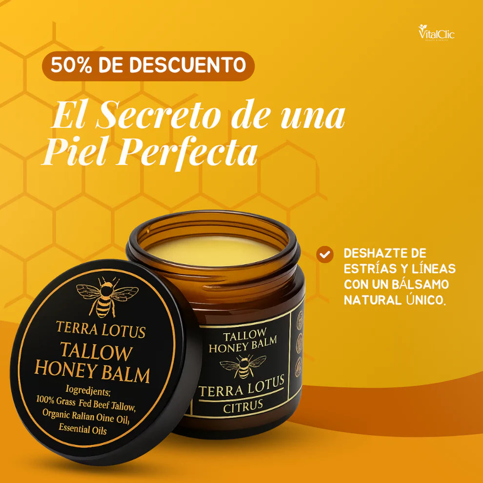 Bálsamo Orgánico de Sebo de Res y Miel - ELIMINA ESTRIAS, ACNE Y LINEAS DE EXPRESION
