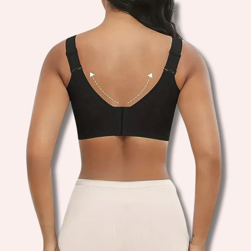 Sujetador sin aros ajustable de cuatro filas de color liso