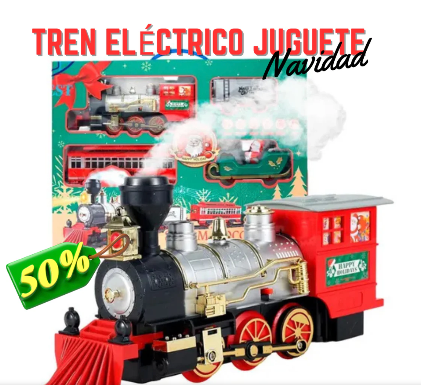 OFERTA ESPECIAL 💯Tren Eléctrico Locomotora 🚂con motor, 🎄🤶👉