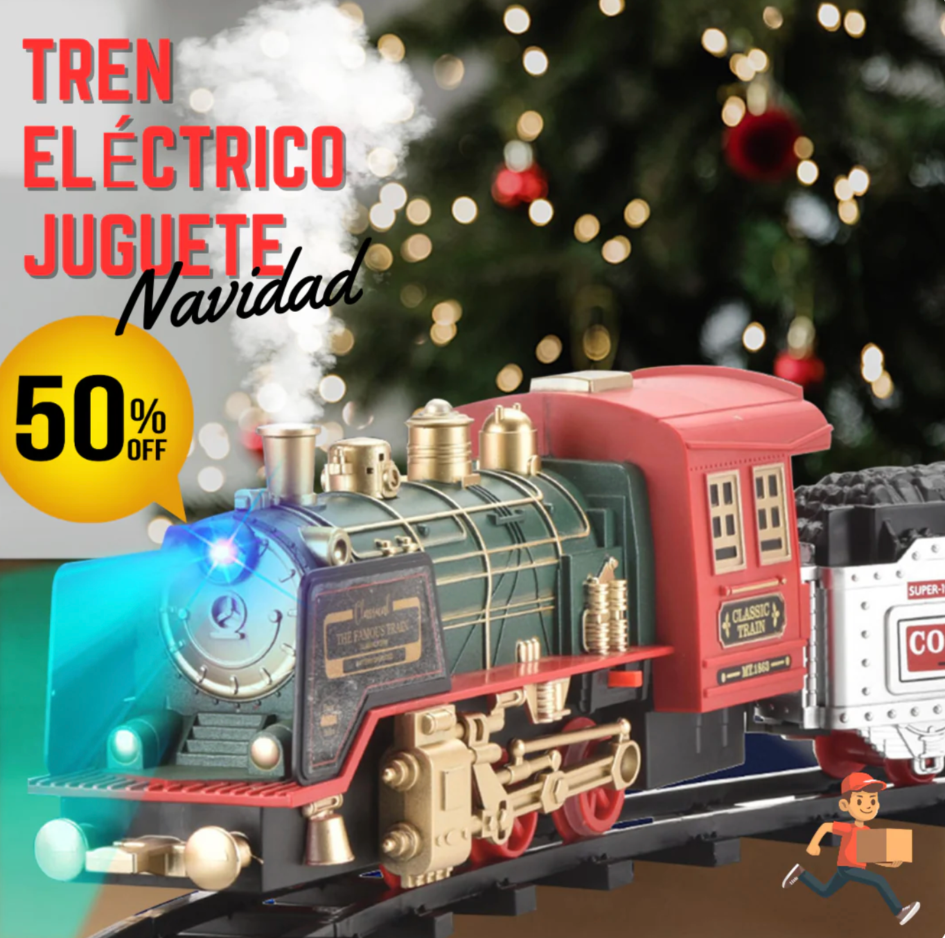 OFERTA ESPECIAL 💯Tren Eléctrico Locomotora 🚂con motor, 🎄🤶👉