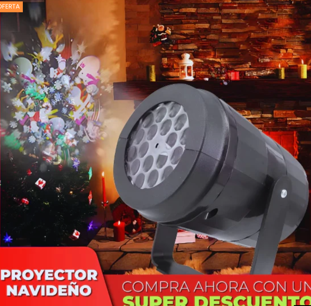 🔥¡Oferta imperdible! Proyector de luz navideña USB con 16 patrones