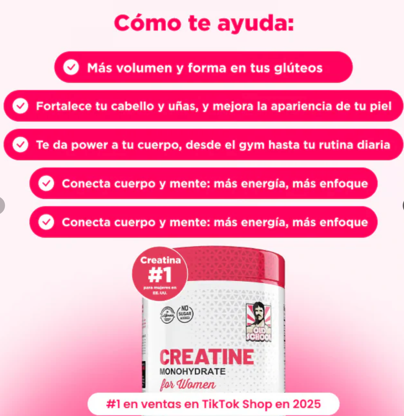 Monohidrato de creatina para mujeres OFERTA 2X1 ✅ 🔥
