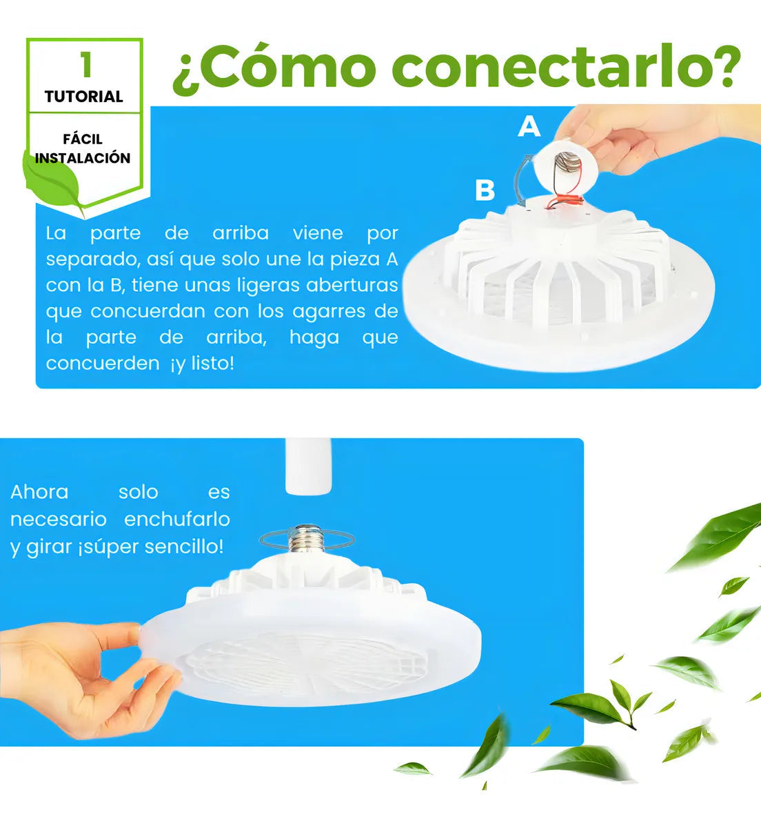 Lámpara Ventilador "AeroLight" de Techo LED con Control Remoto